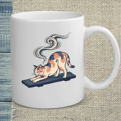 Tasse 325ml - Hokusai at Dawn - Katze & Kaffee, Kunst