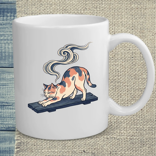 Tasse 325ml - Hokusai at Dawn - Katze & Kaffee, Kunst