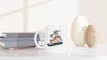Tasse 325ml - Hokusai at Dawn - Katze & Kaffee, Kunst