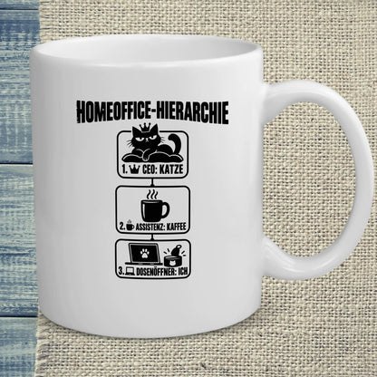 Tasse 325ml - Homeoffice-Hierarchie - Katze & Kaffee