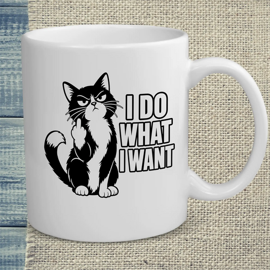 Tasse 325ml - I do what I want 2 - Katze