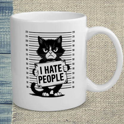 Tasse 325ml - I Hate People - Katze