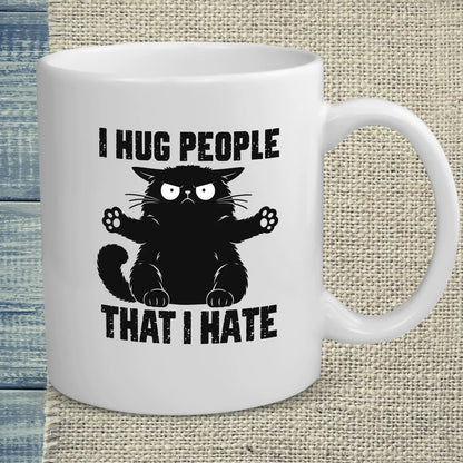 Tasse 325ml - I Hug People That I Hate - Back - Katze, Back