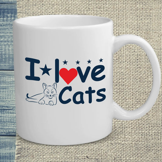 Tasse 325ml - I love Cats - Katze