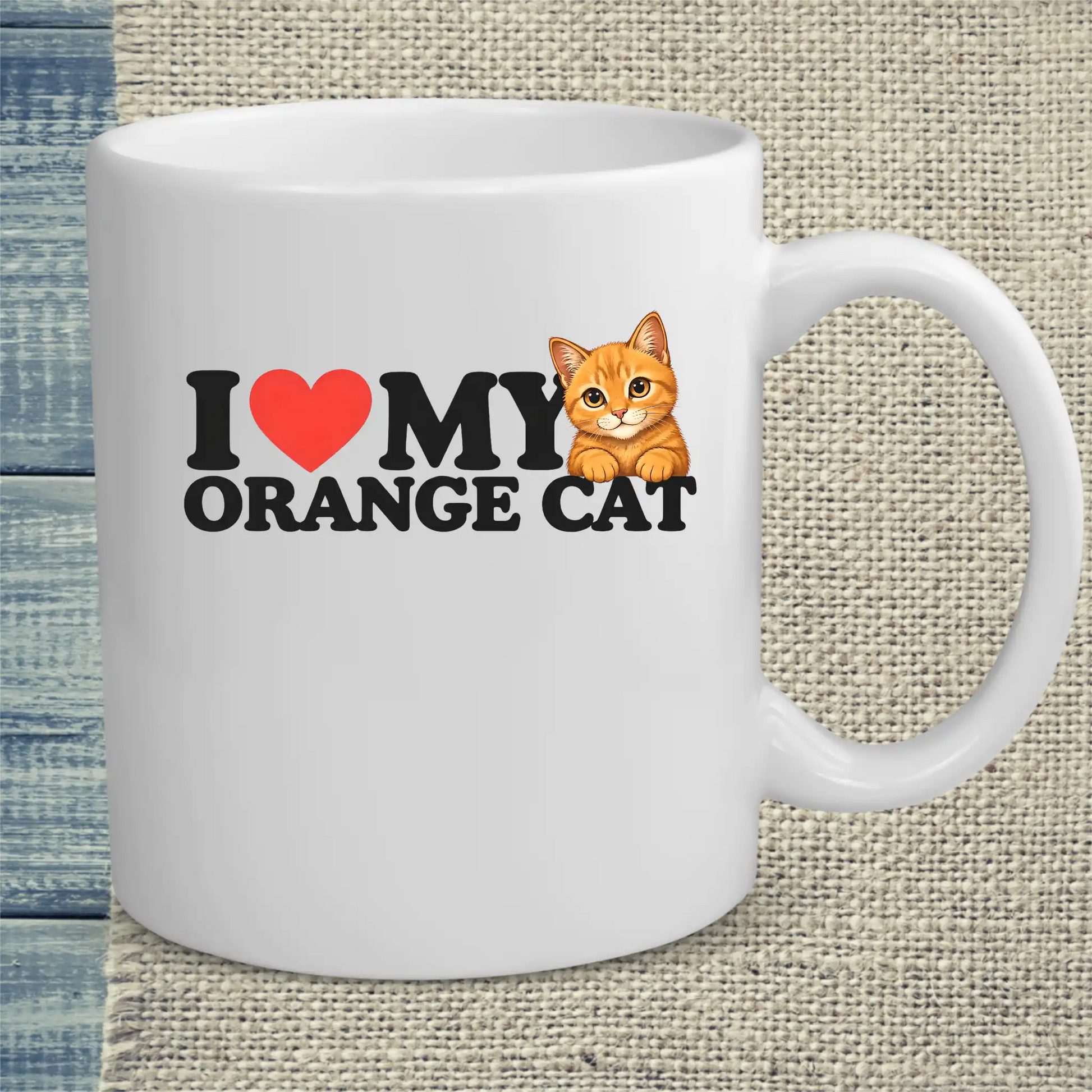 Tasse 325ml - I love my organge cat - Katze, Orange