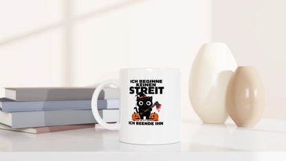 Tasse 325ml - Ich beginne keinen Streit - Halloween - Katze, Halloween