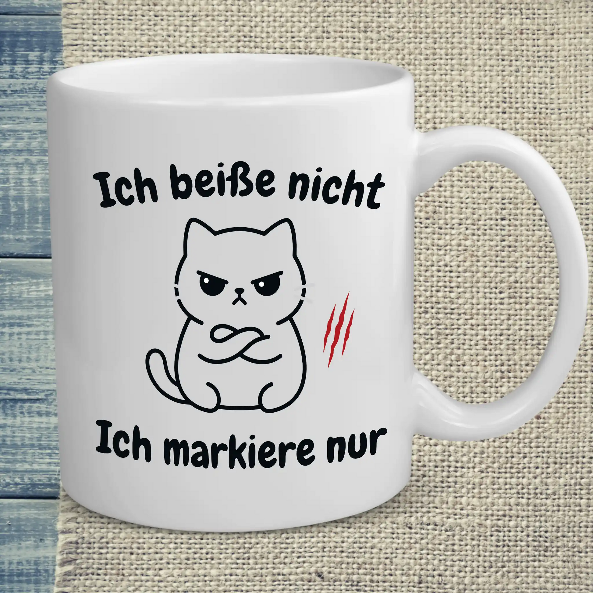 Tasse 325ml - Ich beiße nicht - Katze