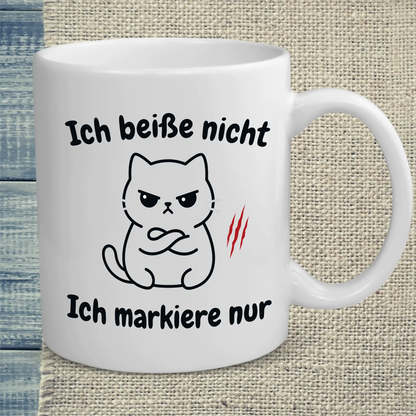 Tasse 325ml - Ich beiße nicht - Katze