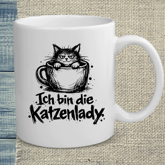 Tasse 325ml - Ich bin die Katzenlady - Katze