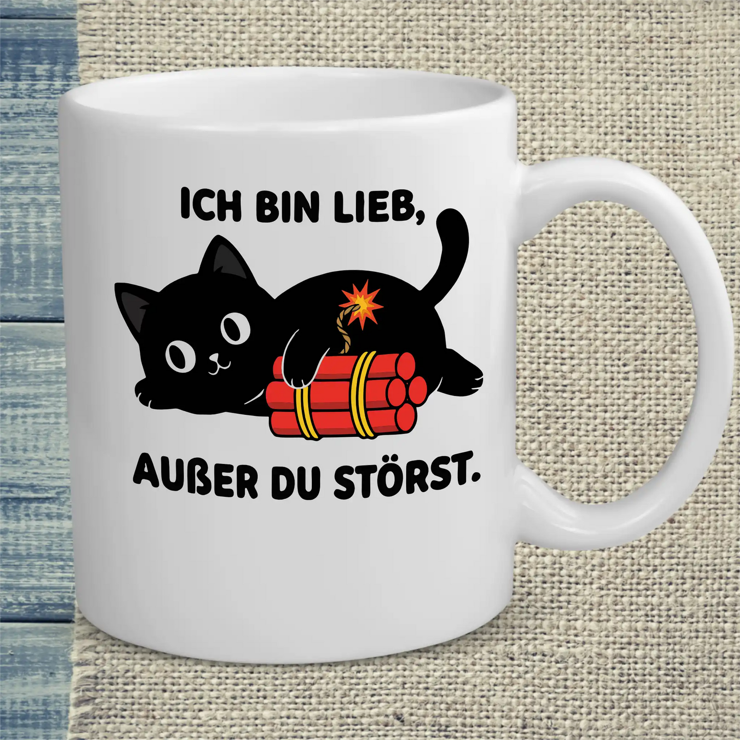 Tasse 325ml - Ich bin lieb, außer du störst - Katze