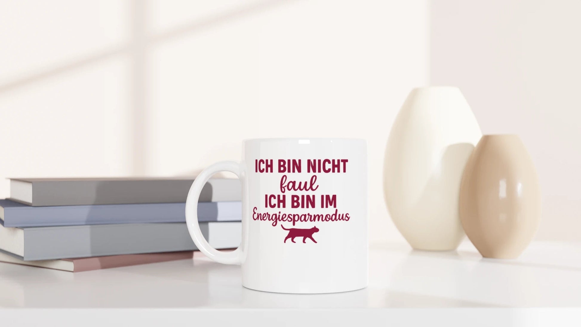 Tasse 325ml - Ich bin nicht faul. Ich bin im Energiesparmodus. - Katze