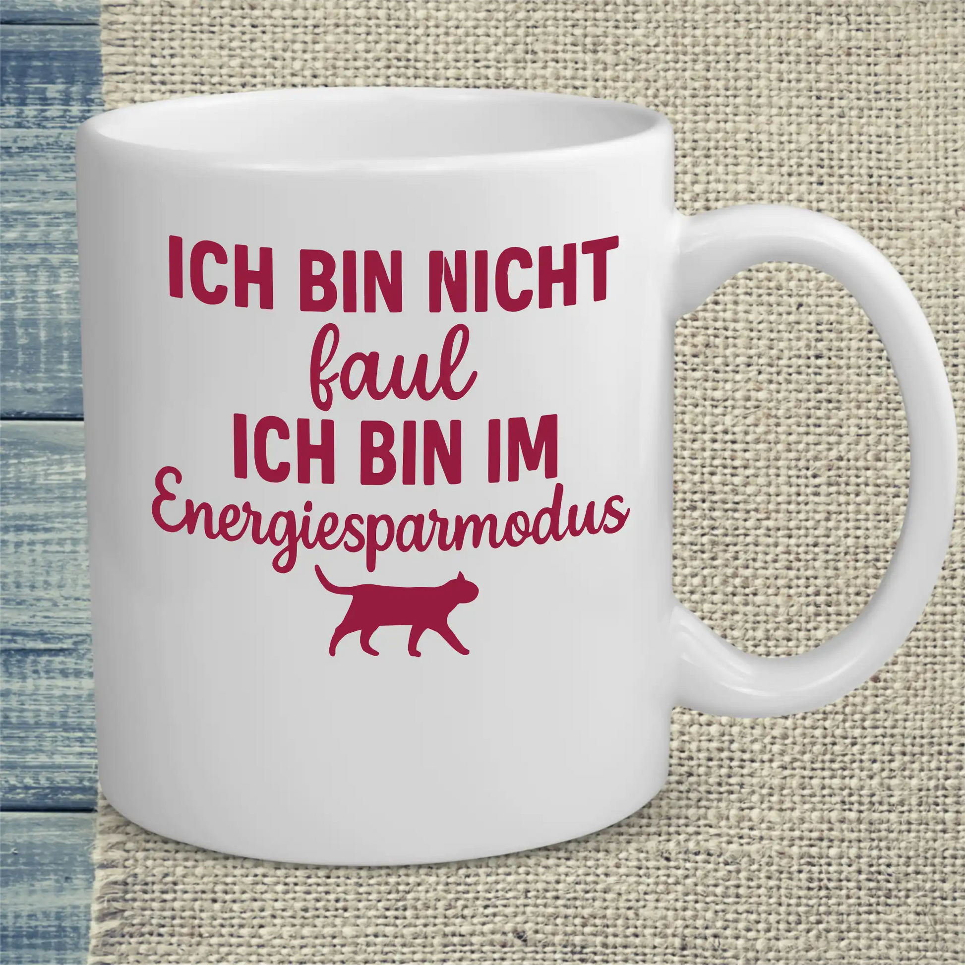 Tasse 325ml - Ich bin nicht faul. Ich bin im Energiesparmodus. - Katze