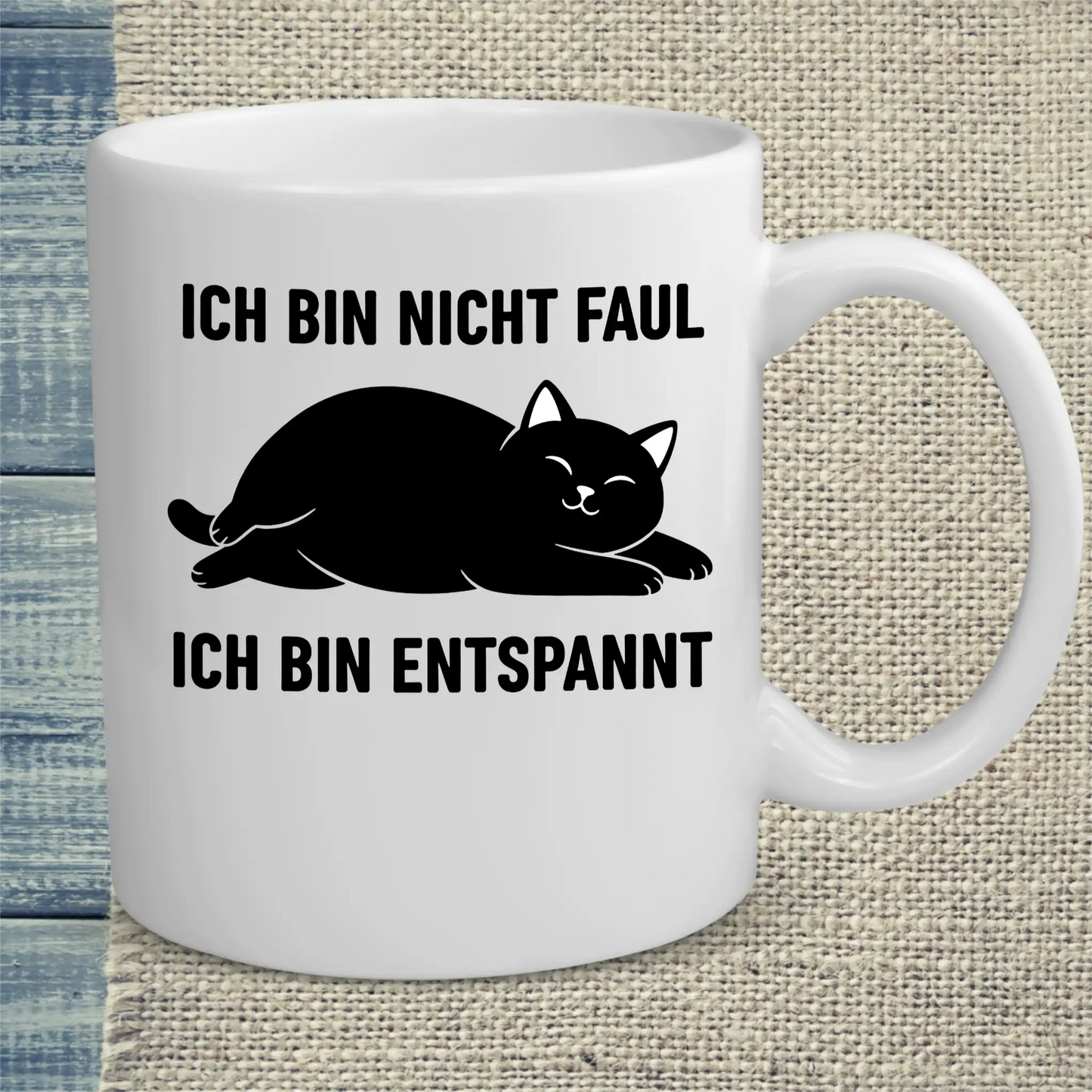Tasse 325ml - Ich bin nicht faul - Katze