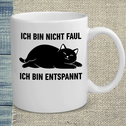 Tasse 325ml - Ich bin nicht faul - Katze