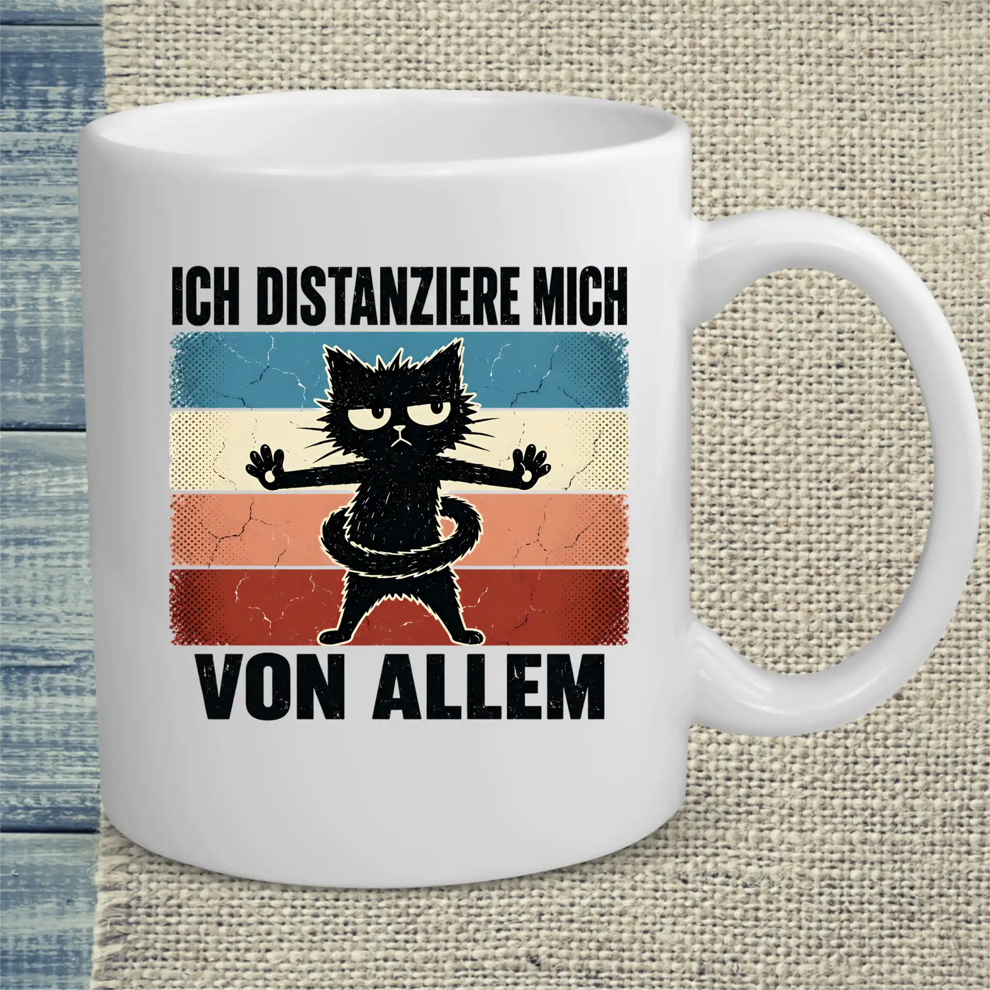 Tasse 325ml - Ich distanziere mich von allem - Katze