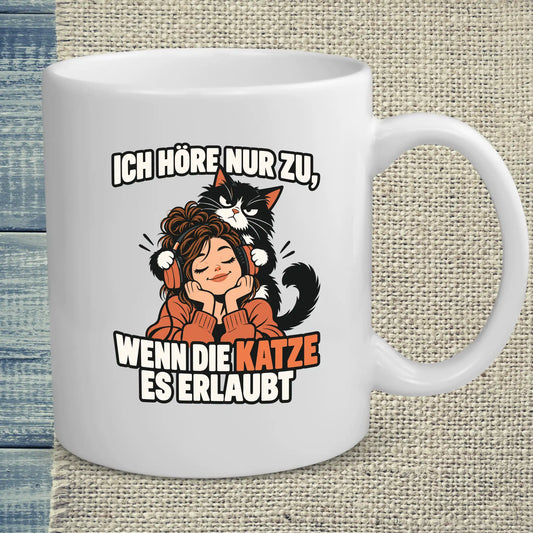 Tasse 325ml - Ich hör nur zu - Katze