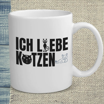 Tasse 325ml - Ich liebe Katzen - Katze