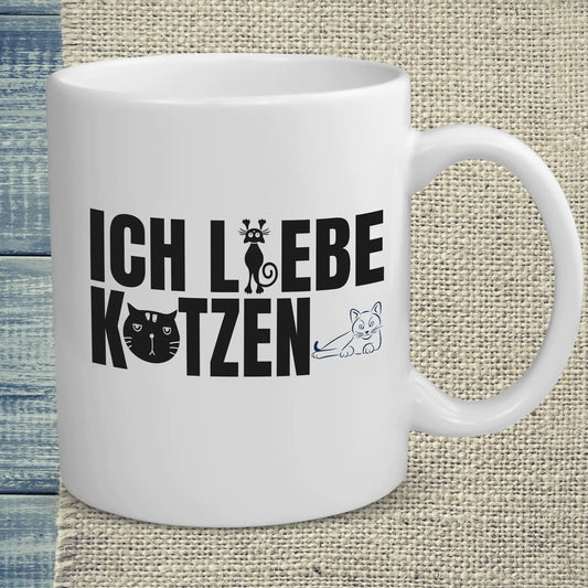 Tasse 325ml - Ich liebe Katzen - Katze