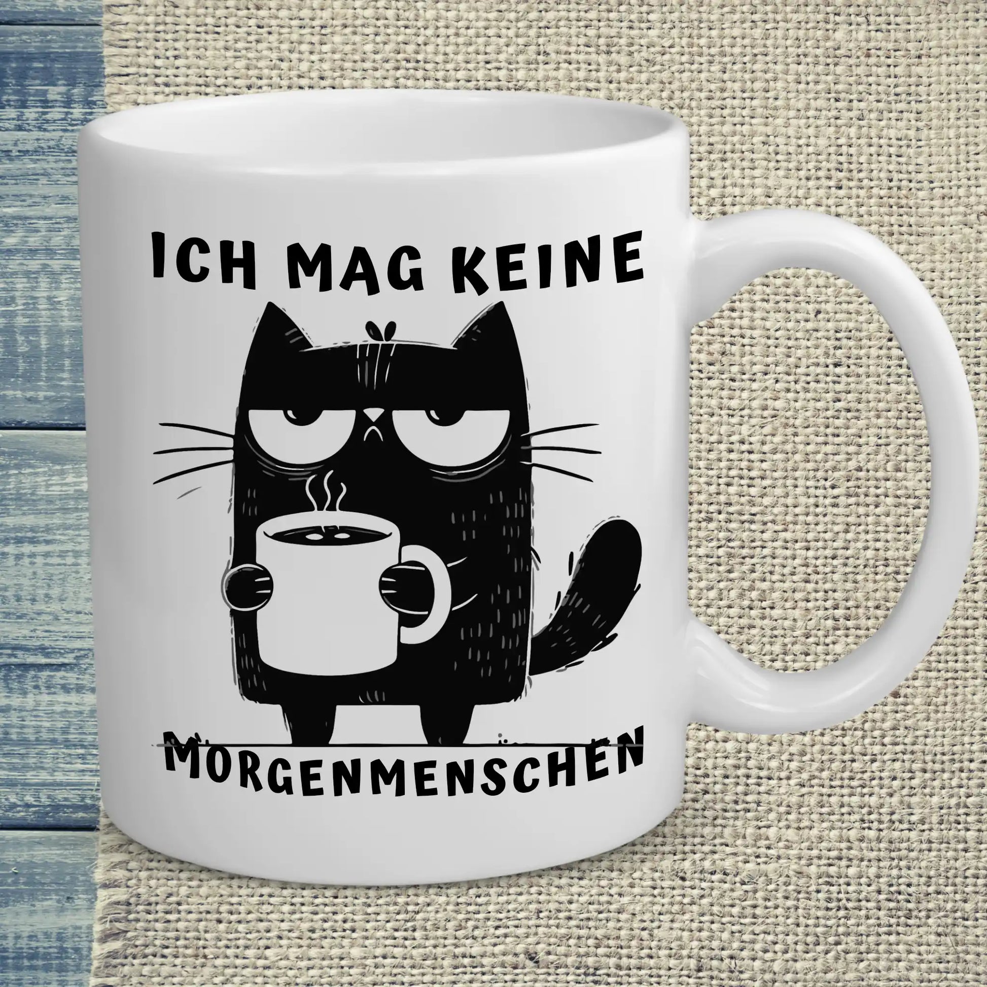 Tasse 325ml - Ich mag keine Morgenmenschen - Katze & Kaffee