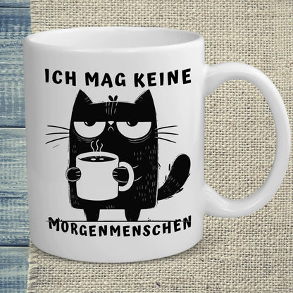 Tasse 325ml - Ich mag keine Morgenmenschen - Katze & Kaffee