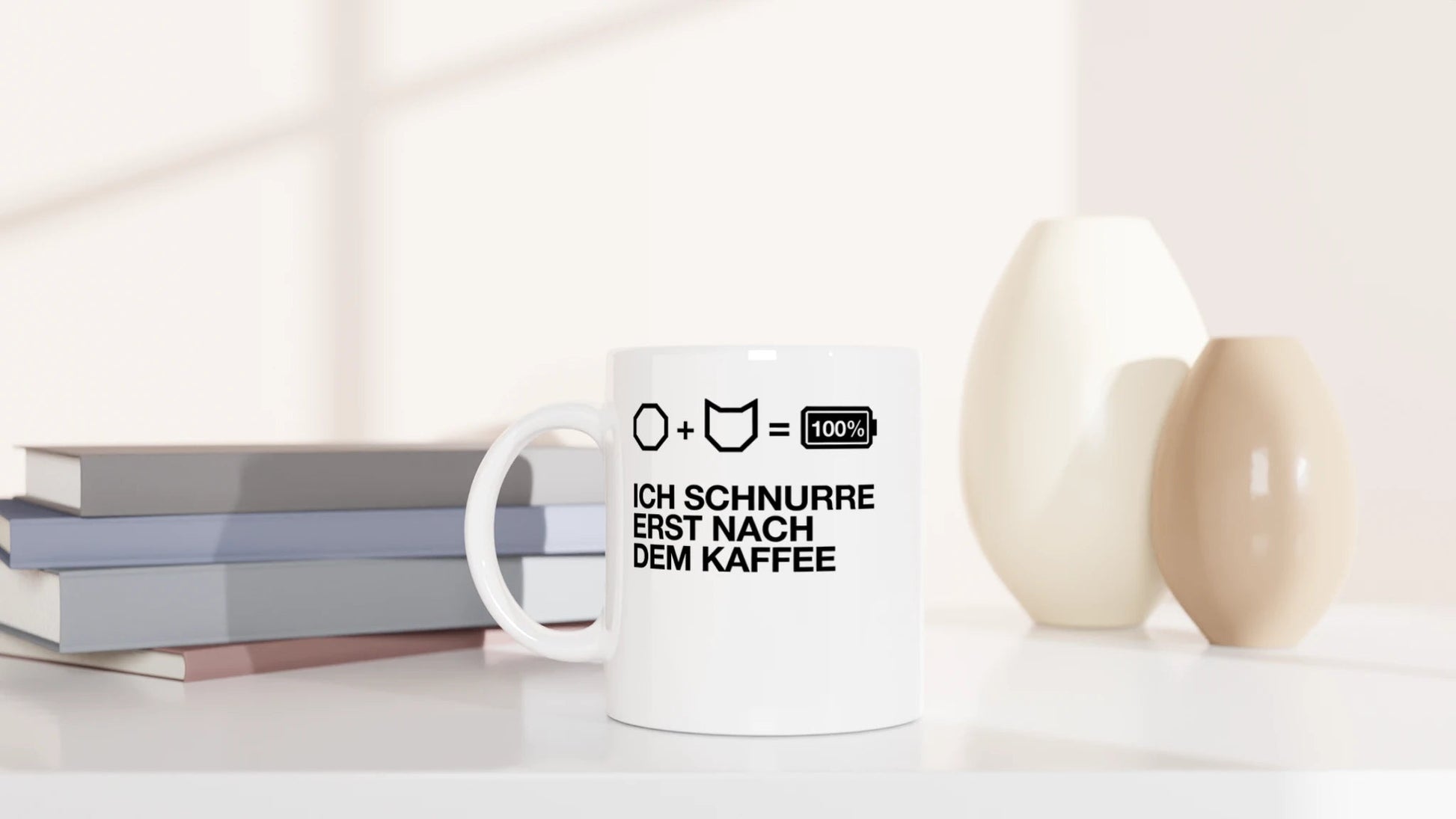 Tasse 325ml - Ich schnurre erst nach dem Kaffee - Katze, Kaffee, KaffeeMiau