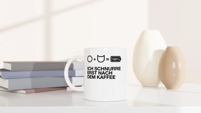 Tasse 325ml - Ich schnurre erst nach dem Kaffee - Katze, Kaffee, KaffeeMiau