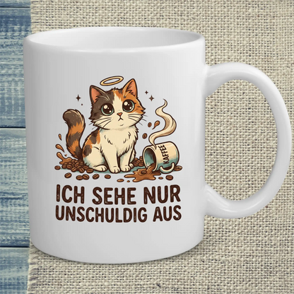 Tasse 325ml - Ich sehe nur unschuldig aus - Katze & Kaffee