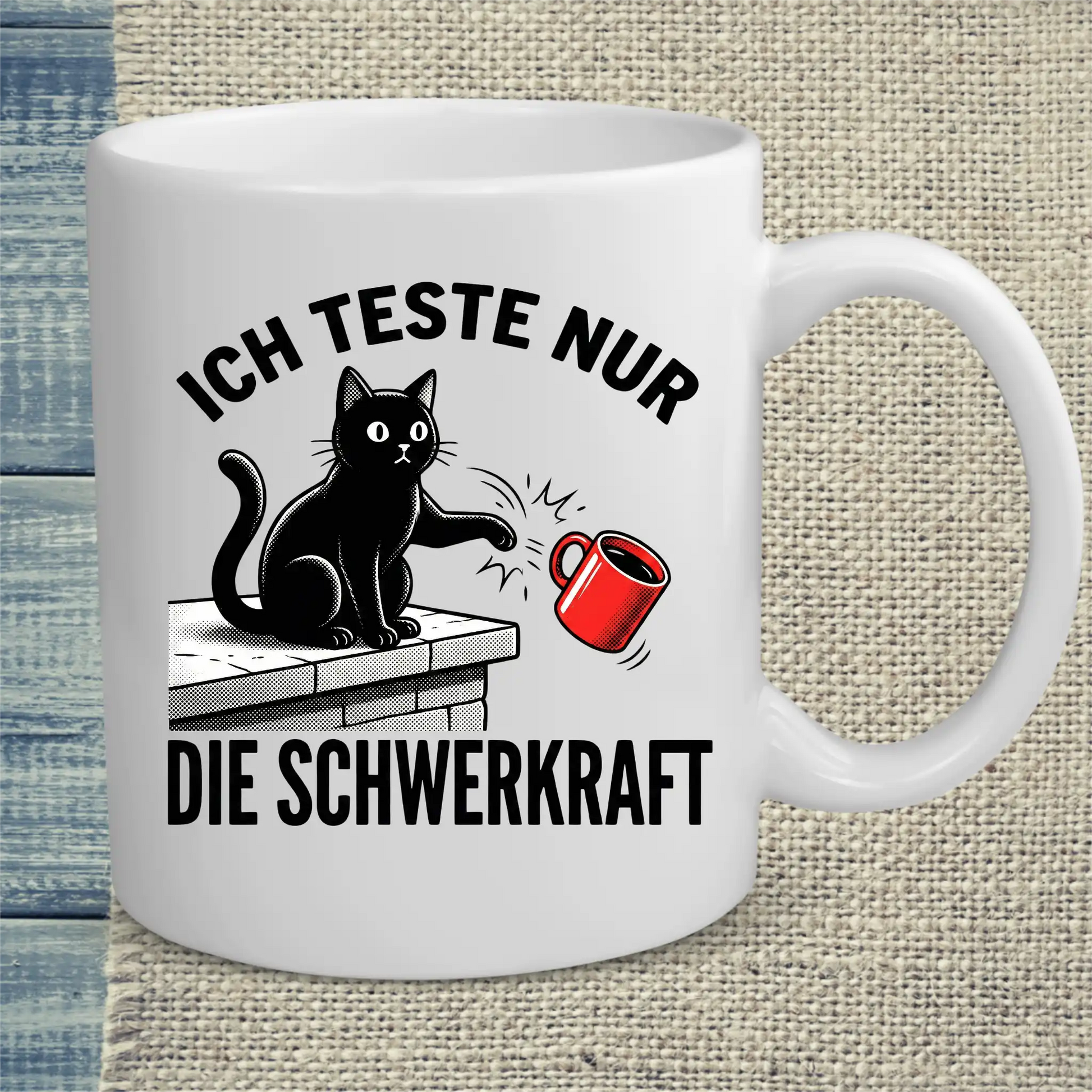 Tasse 325ml - Ich teste nur - Katze & Kaffee