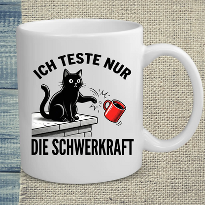 Tasse 325ml - Ich teste nur - Katze & Kaffee