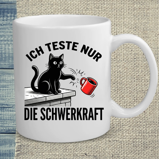 Tasse 325ml - Ich teste nur - Katze & Kaffee