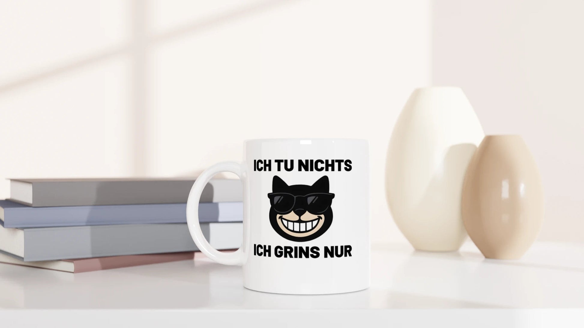Tasse 325ml - Ich tu nichts, ich grinse nur - Katze, Cat Guy