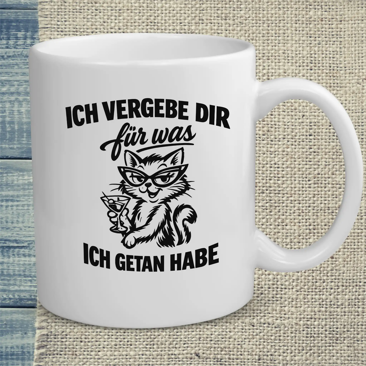Tasse 325ml - Ich vergebe dir - Katze