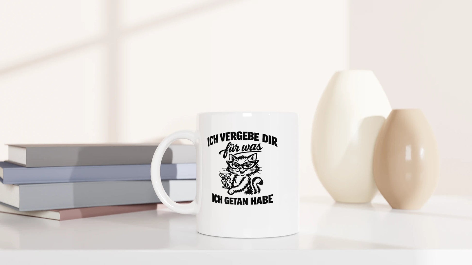 Tasse 325ml - Ich vergebe dir - Katze