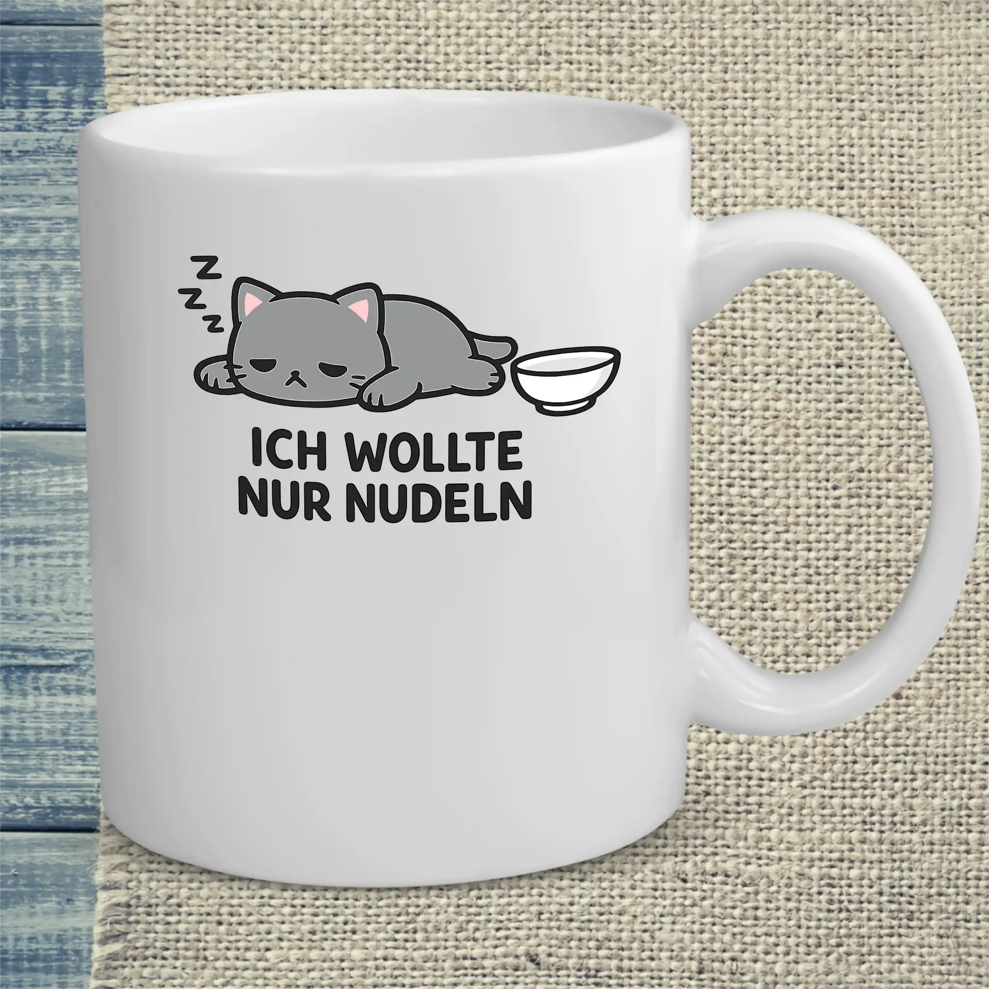 Tasse 325ml - ICH WOLLTE NUR NUDELN - Katze, Ramen