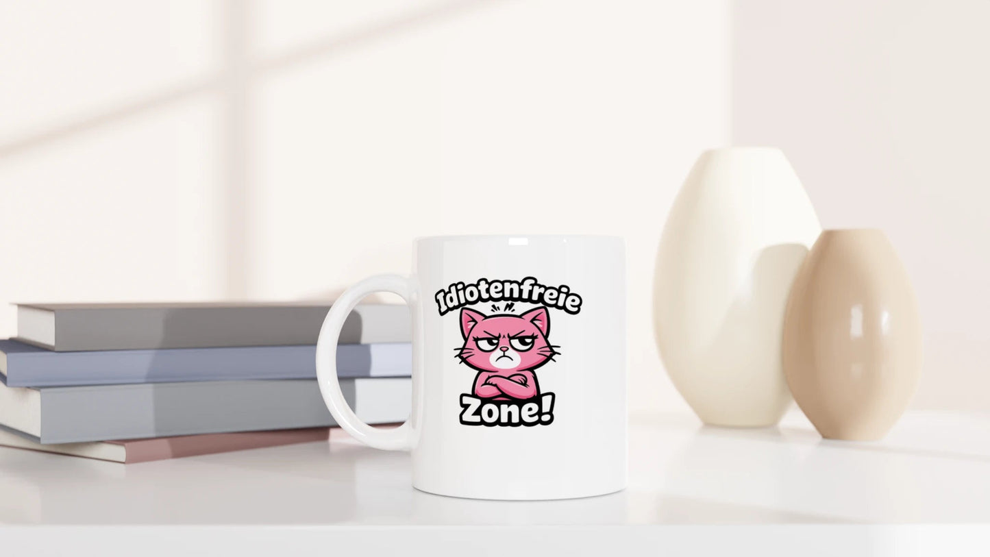 Tasse 325ml - Idiotenfreie Zone! - Katze