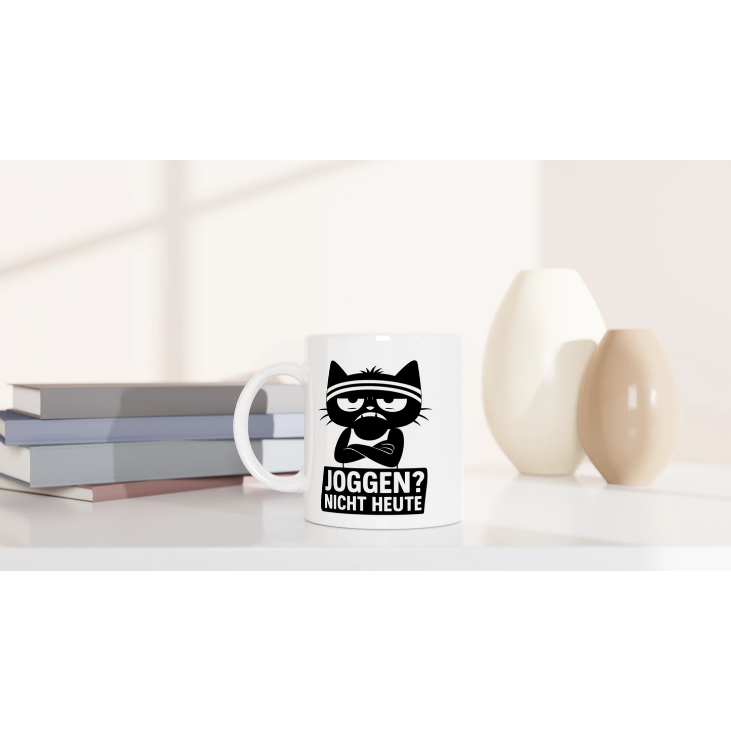 Tasse 325ml - Joggen? Nicht Heute - Katze, Nicht Heute