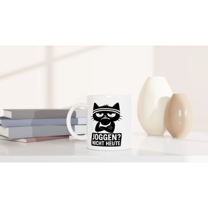 Tasse 325ml - Joggen? Nicht Heute - Katze, Nicht Heute