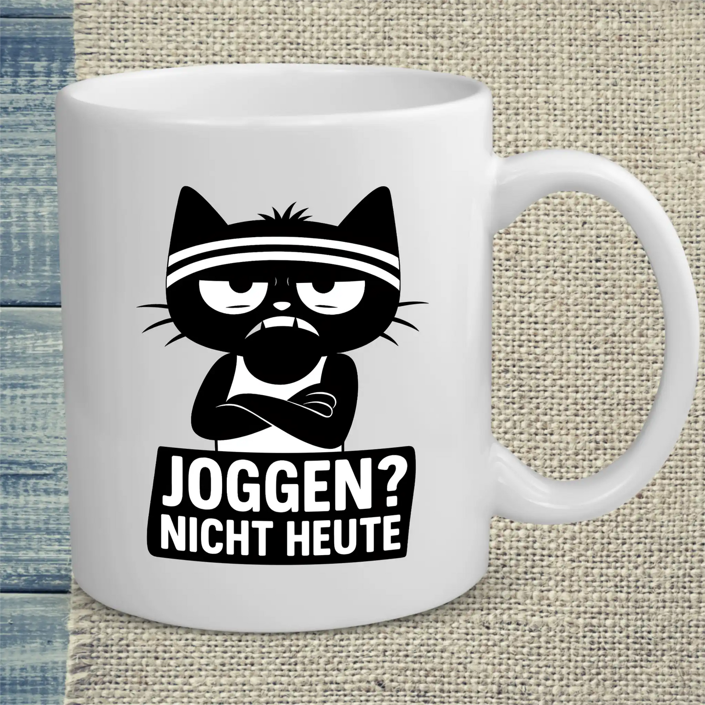 Tasse 325ml - Joggen? Nicht Heute - Katze, Nicht Heute