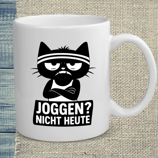 Tasse 325ml - Joggen? Nicht Heute - Katze, Nicht Heute