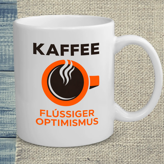 Tasse 325ml - Kaffee - Flüssiger Optimismus - Kaffee