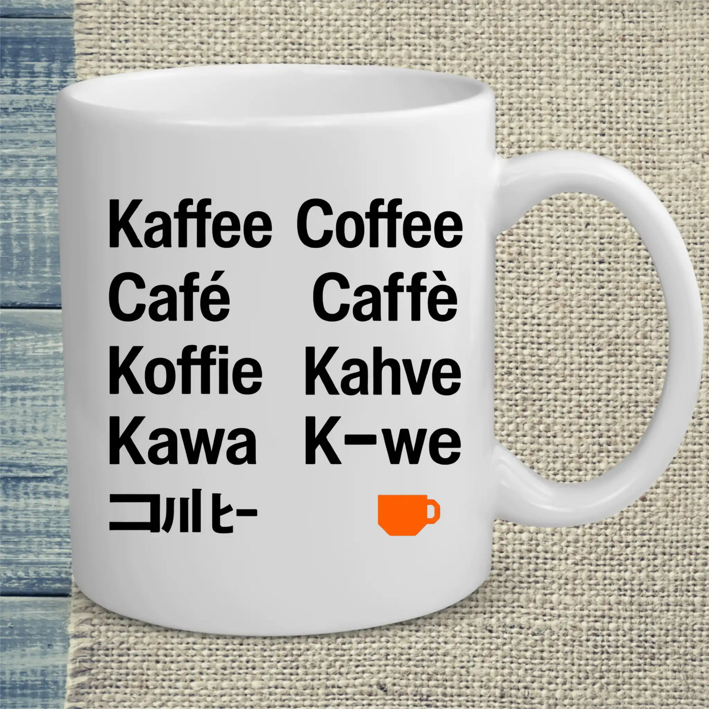 Tasse 325ml - Kaffee in 9 Sprachen - Kaffee