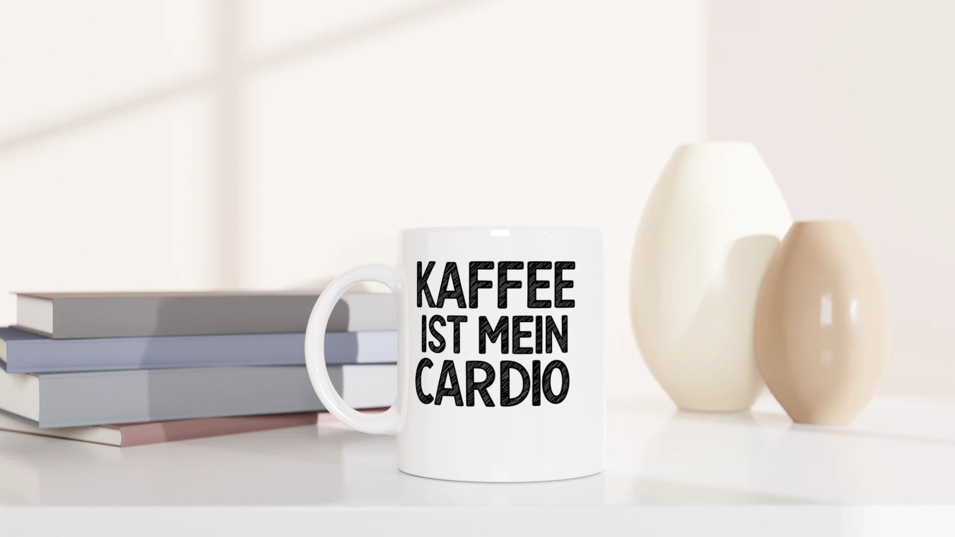 Tasse 325ml - Kaffee ist mein Cardio - Kaffee, Black Edition