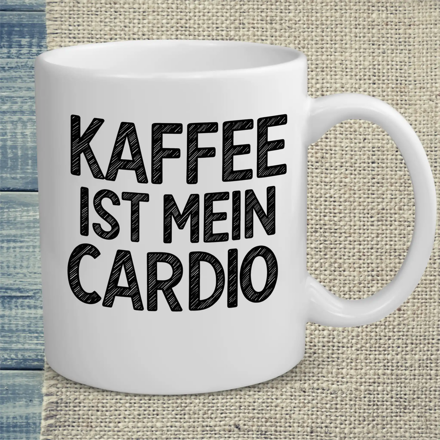 Tasse 325ml - Kaffee ist mein Cardio - Kaffee, Black Edition