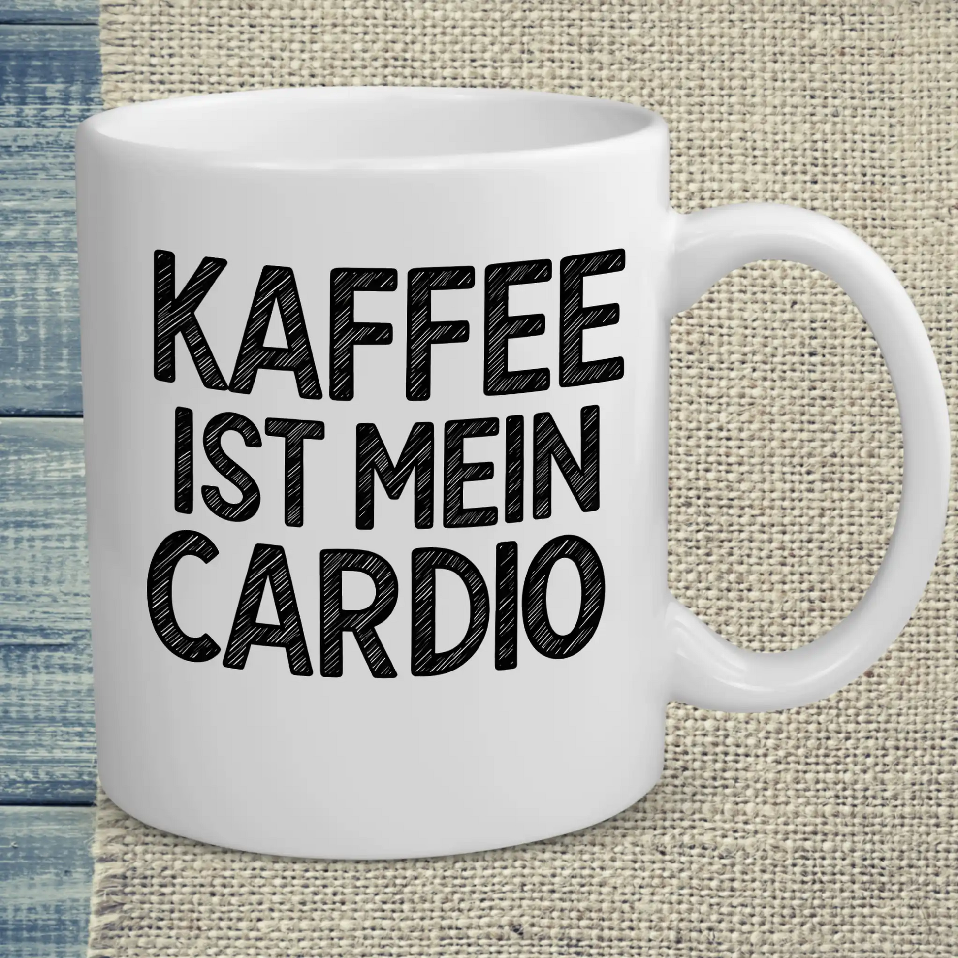 Tasse 325ml - Kaffee ist mein Cardio - Kaffee, Black Edition