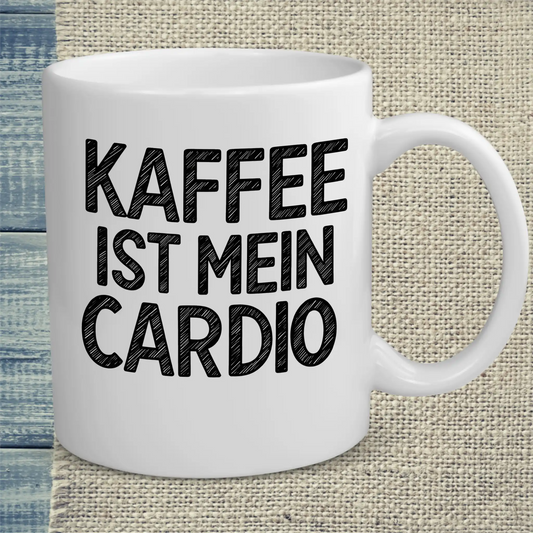 Tasse 325ml - Kaffee ist mein Cardio - Kaffee, Black Edition