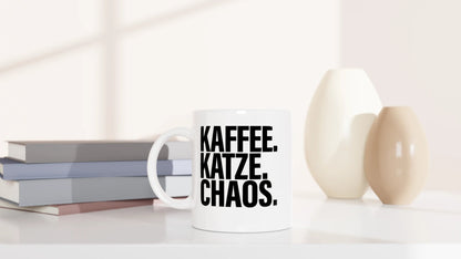 Tasse 325ml - Kaffee. Katze. Chaos. - Katze & Kaffee, Black Edition