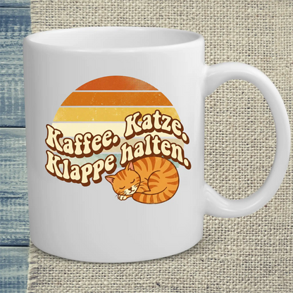 Tasse 325ml -  Kaffee. Katze. Klappe halten. - Katze & Kaffee