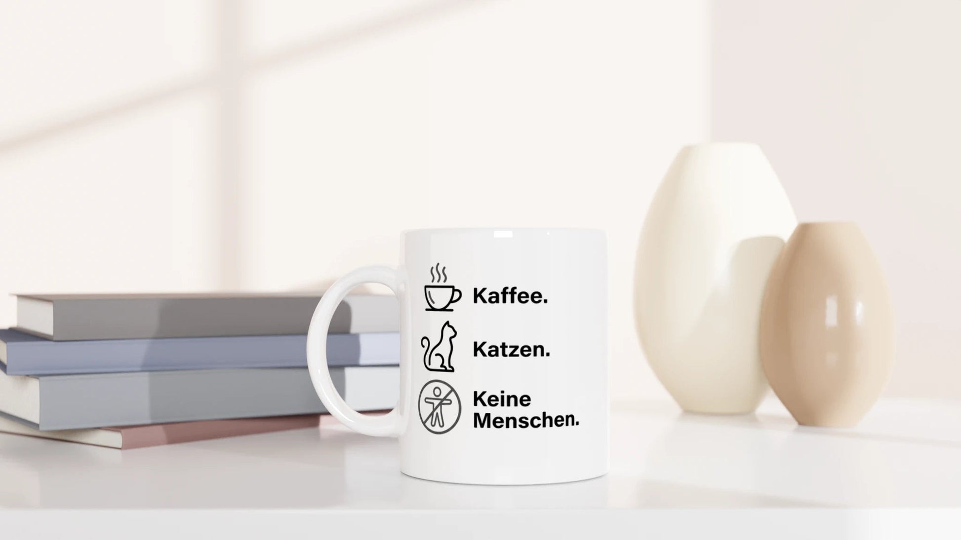 Tasse 325ml - Kaffee. Katzen. Keine Menschen. - Katze & Kaffee