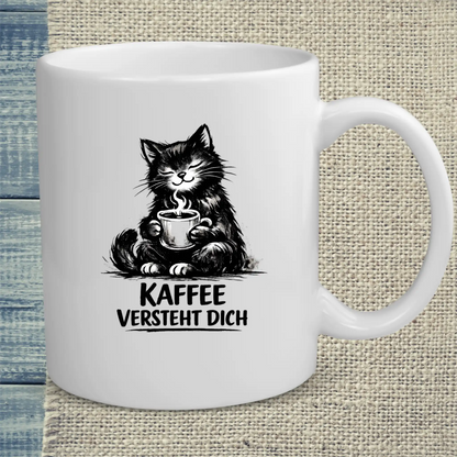 Tasse 325ml - Kaffee versteht Dich - Katze & Kaffee
