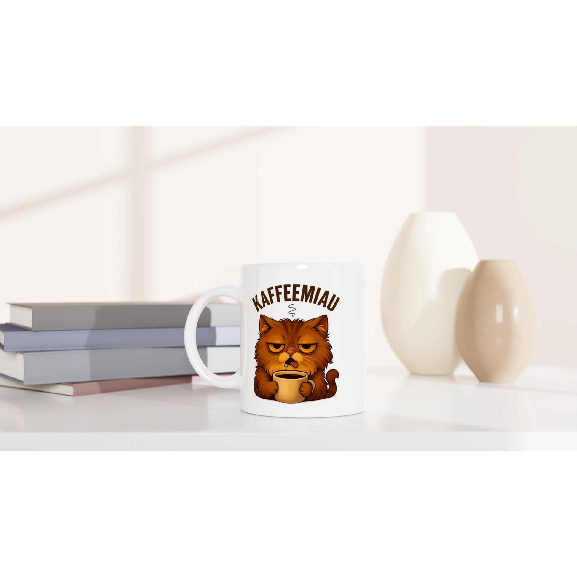 Tasse 325ml - KaffeeMiau - Katze mit Kaffee - Katze & Kaffee